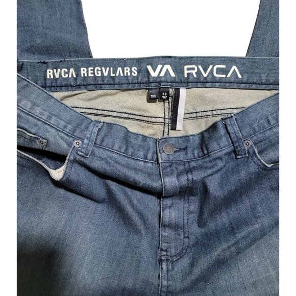 RVCA REGVLARS Straight Leg Blue Casual Denim Jeans Pants Men's 38x33 - Picture 7 of 10